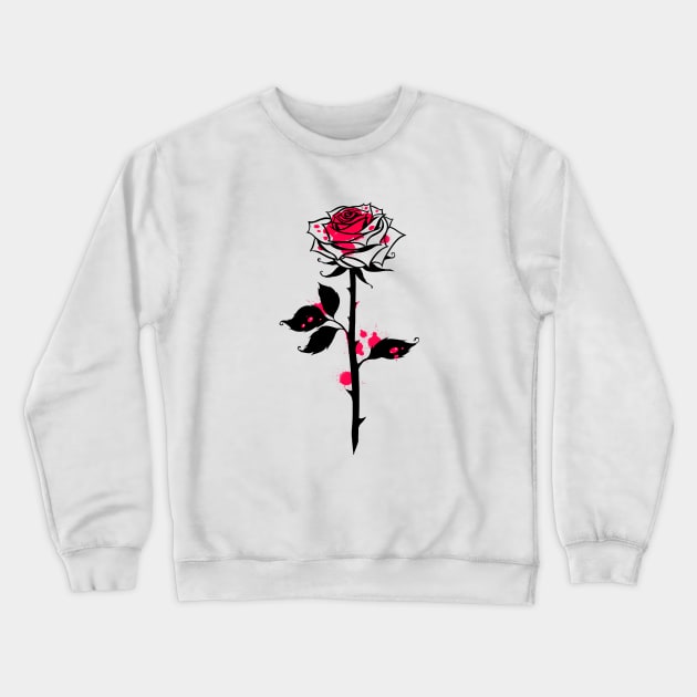 Wild rose blood. bleeding flower Crewneck Sweatshirt by OccultOmaStore